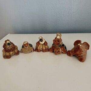 Vtg Nancy Hicks Art Pottery Humorous Figurine Signed Lot of 5 Animals